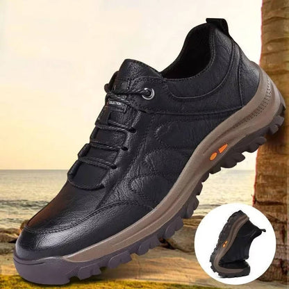 Mens Lace Up Outdoor Shoes with a Three Layer Rubber Sole, Reinforced Toe Cap and Padded EVA Midsole in Black or Brown