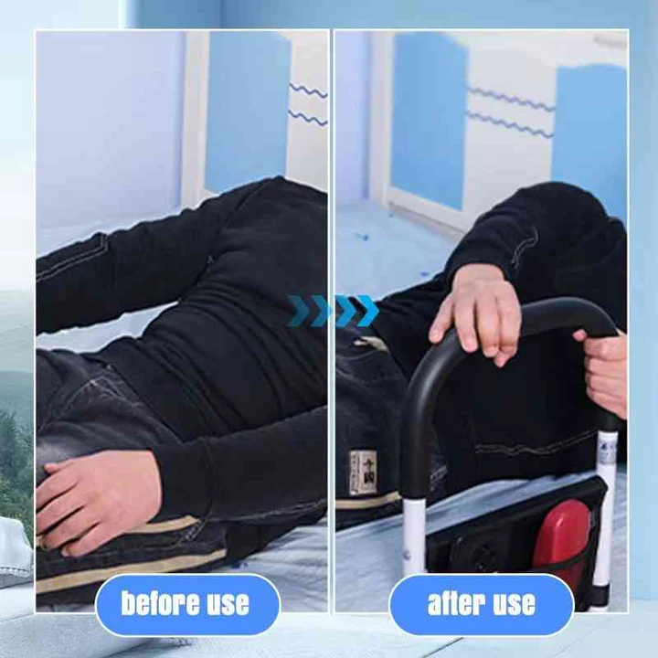 Bedside Assist Handle with Padded Grip and Adjustable Height for Home Bedrooms