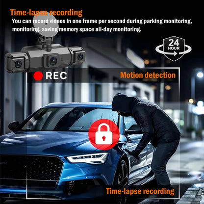 Four Camera Car Dash Cam with Night Vision and App Control