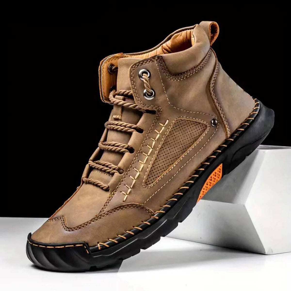 Mens Lace Up Hiking Boots with Double Stitched Construction, EVA Foam Footbed and a Wide Toe Box in Five Colors