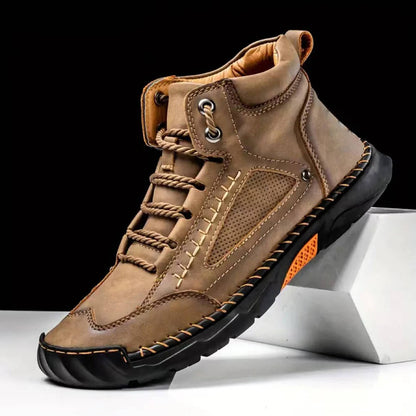 Mens Lace Up Hiking Boots with Double Stitched Construction, EVA Foam Footbed and a Wide Toe Box in Five Colors