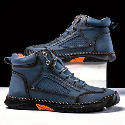 Mens Lace Up Hiking Boots with Double Stitched Construction, EVA Foam Footbed and a Wide Toe Box in Five Colors