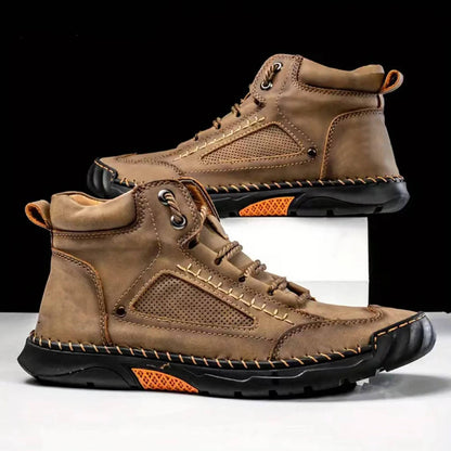 Mens Lace Up Hiking Boots with Double Stitched Construction, EVA Foam Footbed and a Wide Toe Box in Five Colors
