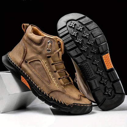 Mens Lace Up Hiking Boots with Double Stitched Construction, EVA Foam Footbed and a Wide Toe Box in Five Colors