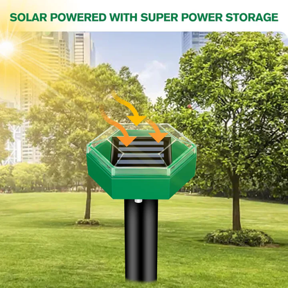 Solar Stake Repellers Pack of 4 with Sonic Pulses for Lawns Gardens and Flower Beds