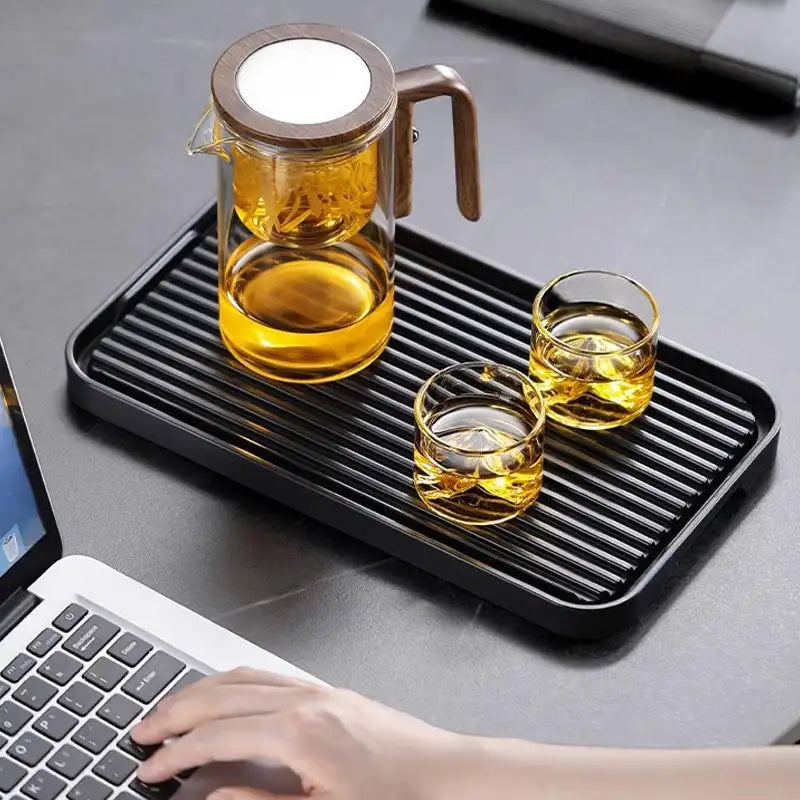 Glass Teapot with Water Separation System and Wooden Handle, Borosilicate