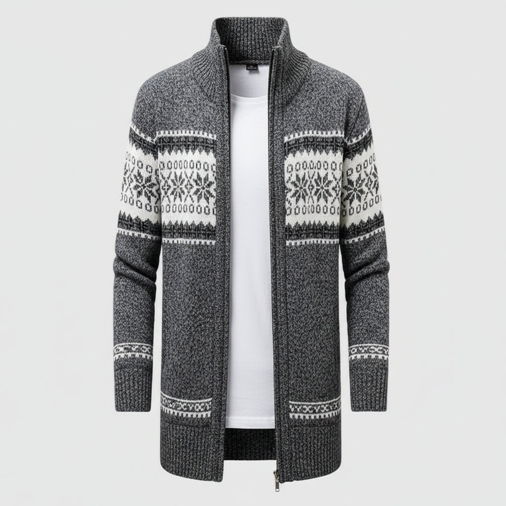 Oversized Open Front Cardigan with Ribbed Trim and Side Pockets
