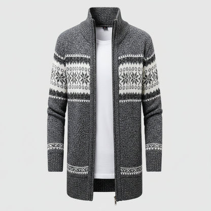 Oversized Open Front Cardigan with Ribbed Trim and Side Pockets