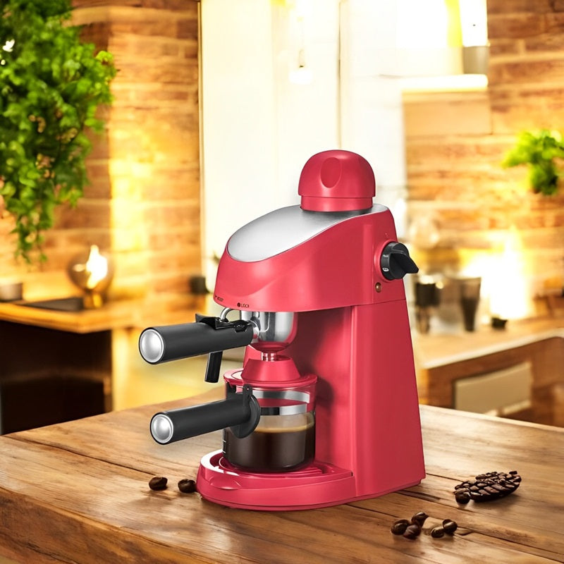 Compact Steam Espresso Machine with Built in Milk Frothing Wand for Cappuccinos and Lattes