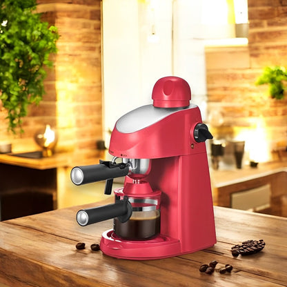 Compact Steam Espresso Machine with Built in Milk Frothing Wand for Cappuccinos and Lattes