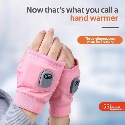Heated Gloves with 3 Temperature Settings and Type C Charging, Fingerless Design