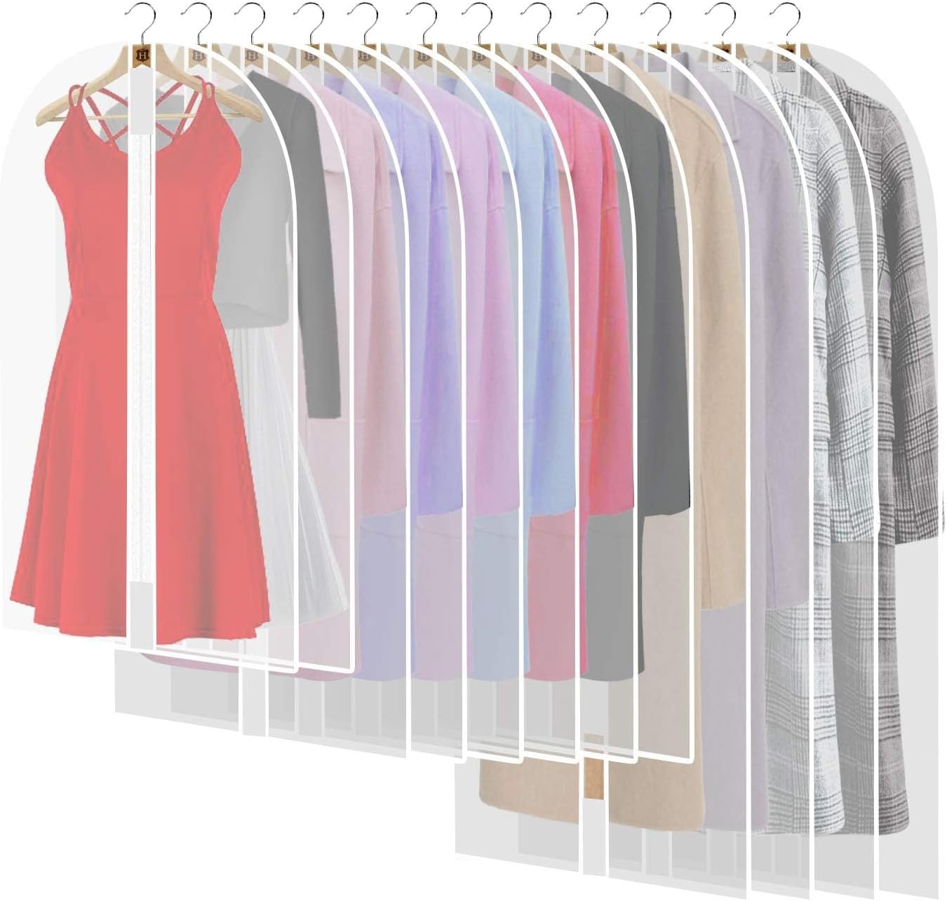 Garment Bag for Long Dresses with Stainless Steel Zipper and Dual Handles, 71 Inches