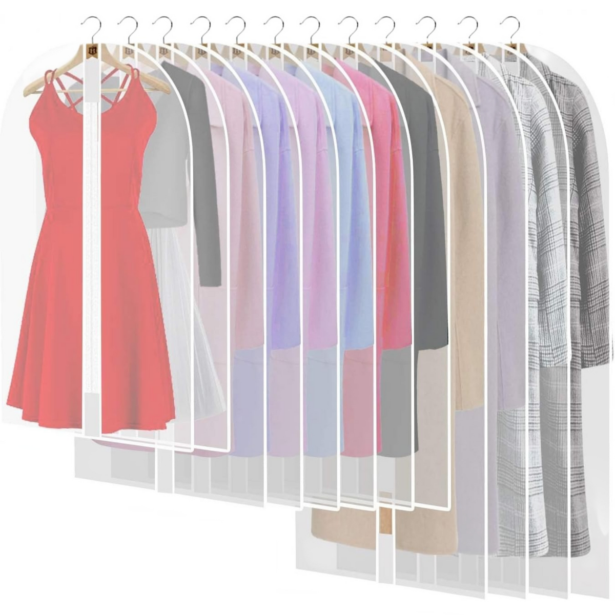 Garment Bag for Long Dresses with Stainless Steel Zipper and Dual Handles, 71 Inches