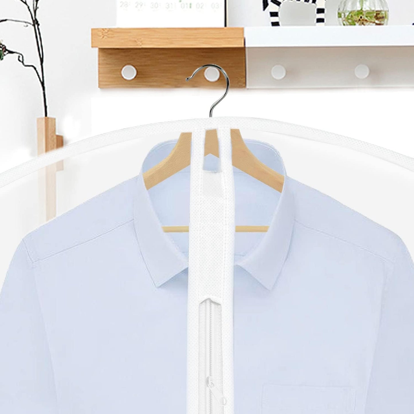 Garment Bag for Long Dresses with Stainless Steel Zipper and Dual Handles, 71 Inches
