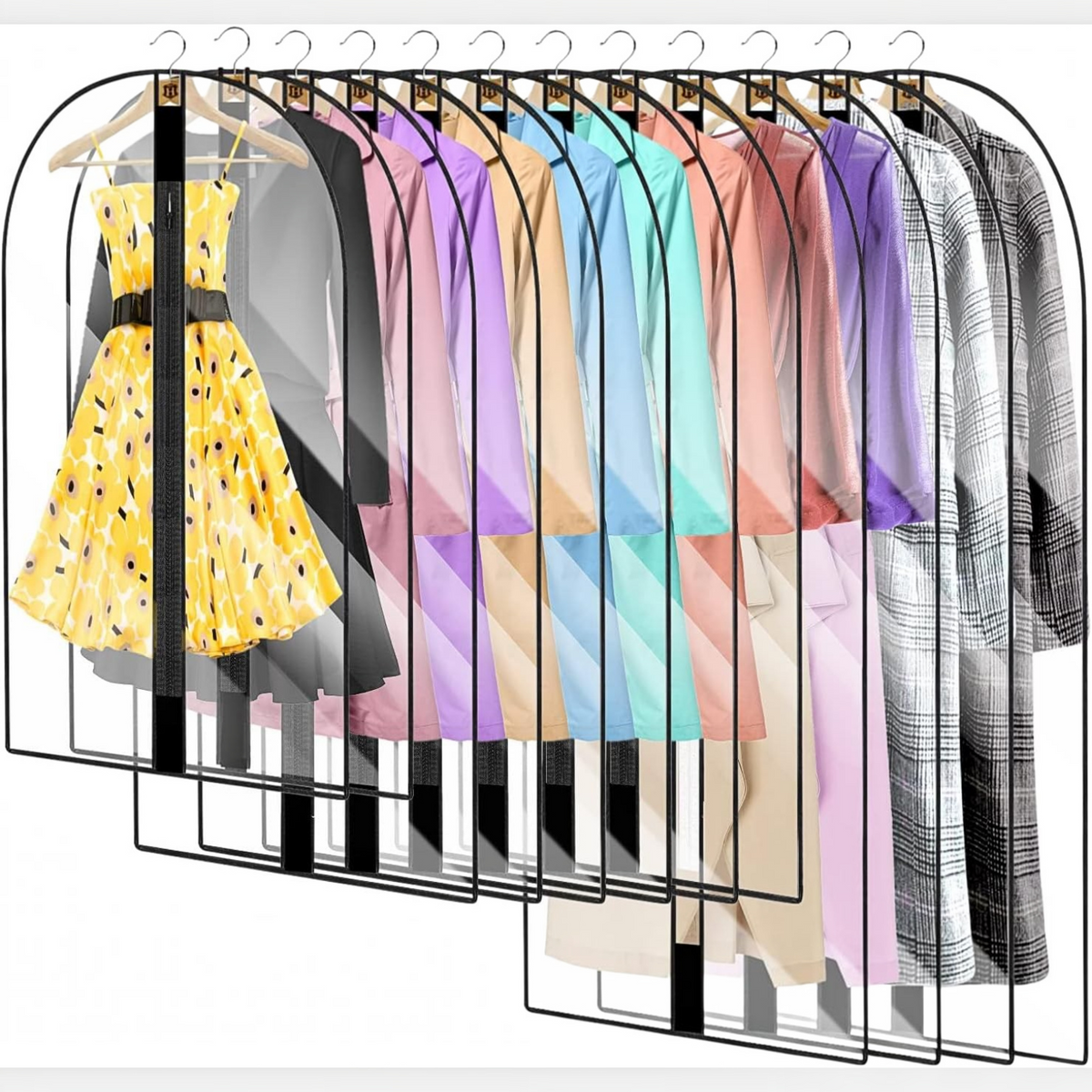 Garment Bag for Long Dresses with Stainless Steel Zipper and Dual Handles, 71 Inches