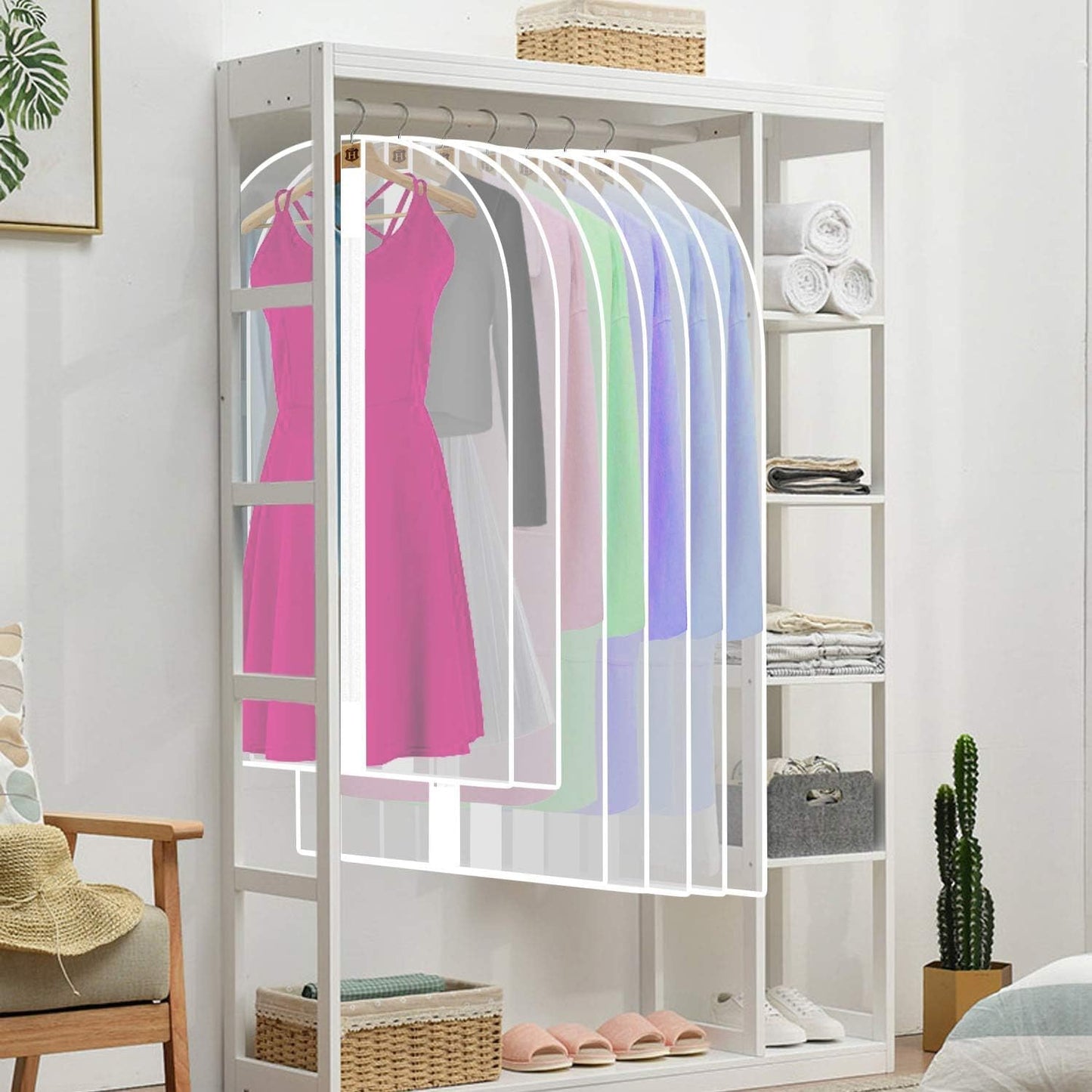 Garment Bag for Long Dresses with Stainless Steel Zipper and Dual Handles, 71 Inches