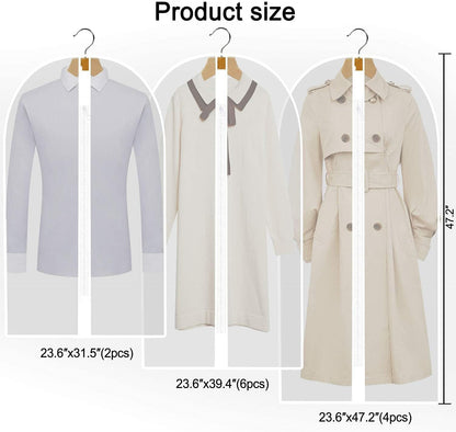 Garment Bag for Long Dresses with Stainless Steel Zipper and Dual Handles, 71 Inches