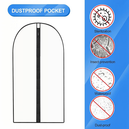 Garment Bag for Long Dresses with Stainless Steel Zipper and Dual Handles, 71 Inches