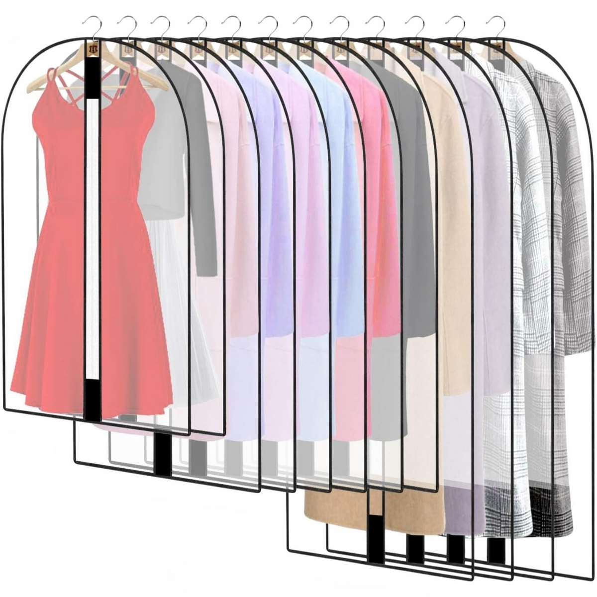 Garment Bag for Long Dresses with Stainless Steel Zipper and Dual Handles, 71 Inches