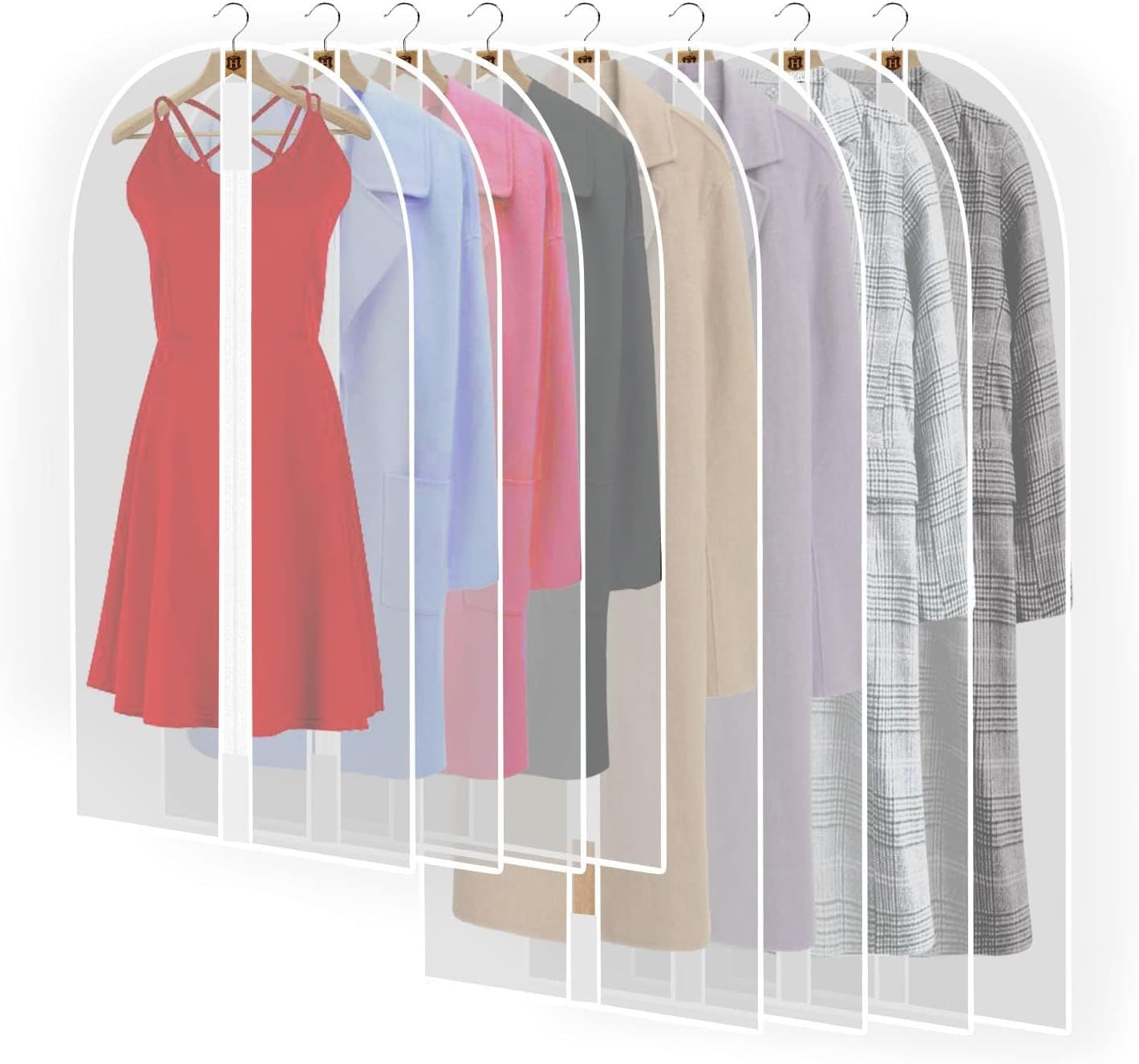 Garment Bag for Long Dresses with Stainless Steel Zipper and Dual Handles, 71 Inches