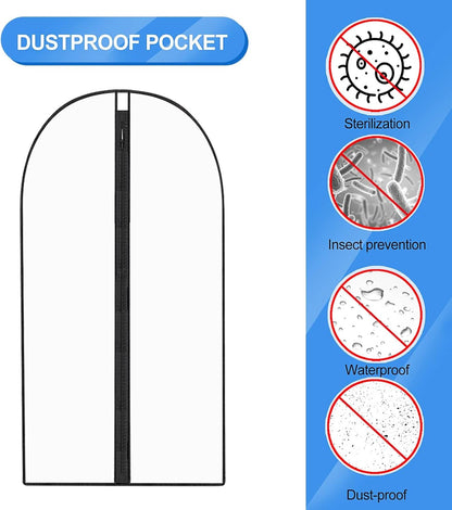 Garment Bag for Long Dresses with Stainless Steel Zipper and Dual Handles, 71 Inches