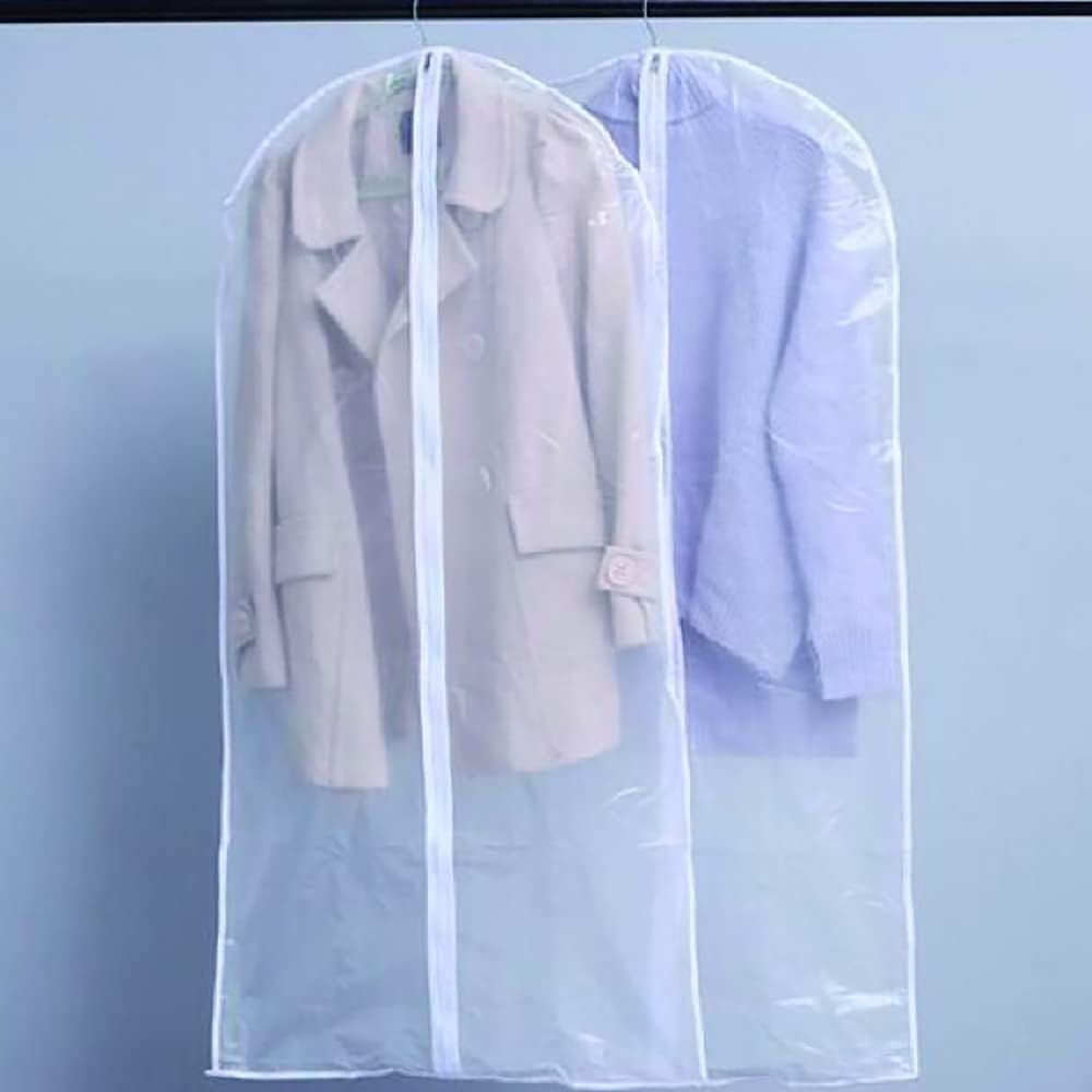 Garment Storage Bags with Clear Vinyl Window and Side Zipper, Pack of 10