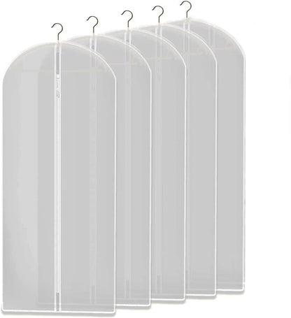 Garment Storage Bags with Clear Vinyl Window and Side Zipper, Pack of 10