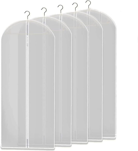 Garment Storage Bags with Clear Vinyl Window and Side Zipper, Pack of 10