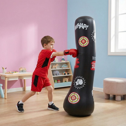 Inflatable Kids Boxing Bag with Weighted Water Base for Indoor Play