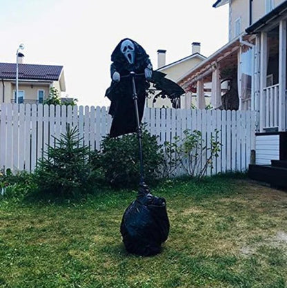 Ghost Face Scarecrow With Detachable Pole for Halloween Yards