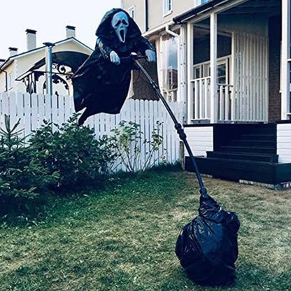 Ghost Face Scarecrow With Detachable Pole for Halloween Yards
