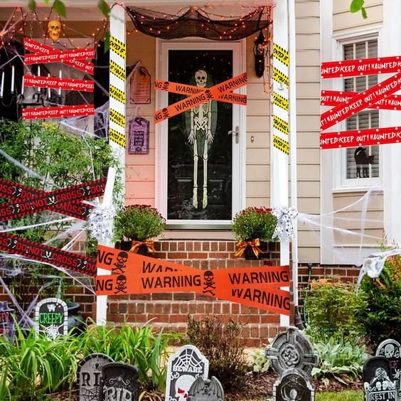 Halloween Warning Caution Tape Decoration Two Rolls