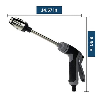 Garden Hose Spray Attachment with Dual Nozzles, 360 Degree Rotating Stream and Adjustable Pressure