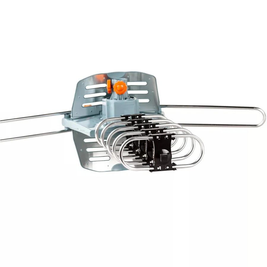 Long Range Digital HD TV Antenna with 360 Degree Motor Remote and Mounting Pole for Roofs and Attics