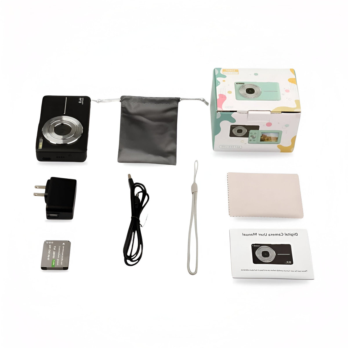 Compact Retro Style Digital Camera with Built in Screen and 1080p Video in Three Colors