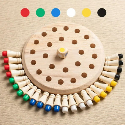 Wooden Peg Memory Match Dice Game for Kids and Adults