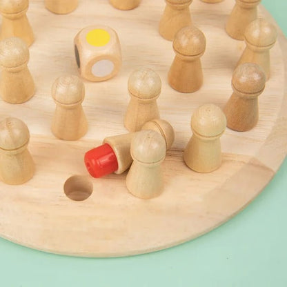 Wooden Peg Memory Match Dice Game for Kids and Adults