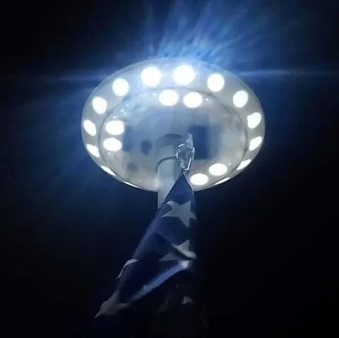 Flagpole Light Topper with Solar Panel and Automatic Sensor, 700 Lumens