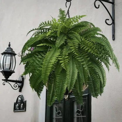 Artificial Boston Fern with Adjustable Stems and UV Resistant Material