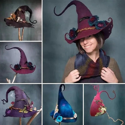 Classic Felt Witch Hats for Halloween Parties & Costumes