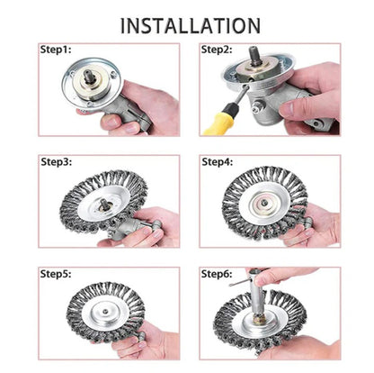 Steel Wire Weed Brush Attachment for Lawn Trimmer