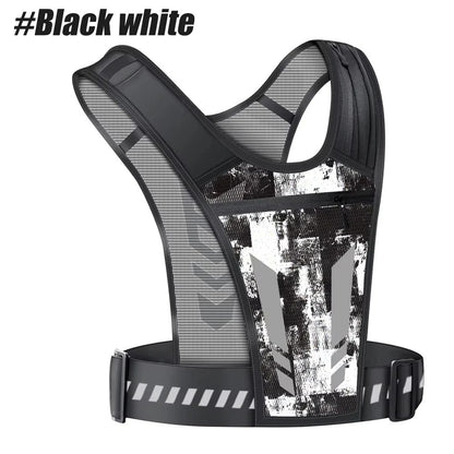 Adjustable Reflective Running Vest with Secure Phone Pocket