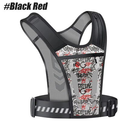Adjustable Reflective Running Vest with Secure Phone Pocket