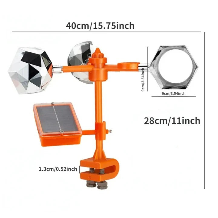 Solar Powered 360° Bird Repeller with Reflective Spinning Design