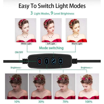 LED Ring Light Tripod Set for Photography and Video Recording