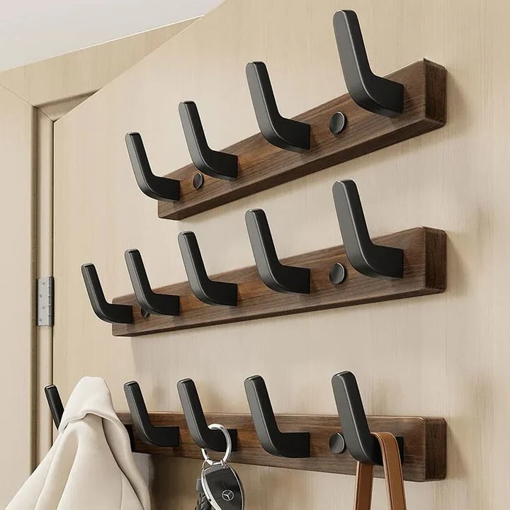 Decorative Wall-Mounted Wood and Metal Coat Organizer