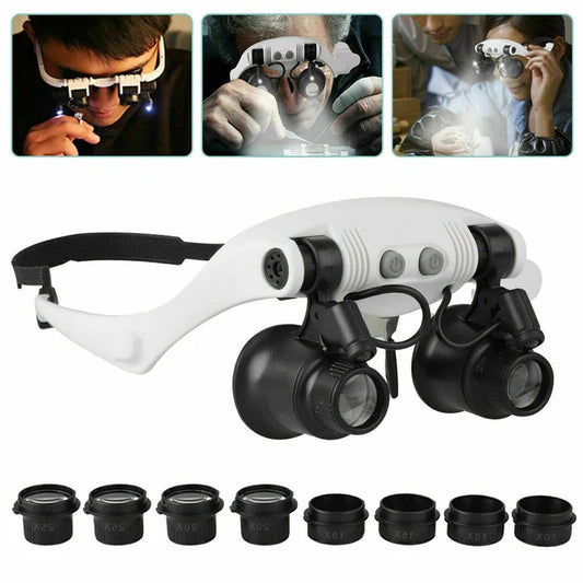 LED Headband Magnifier – Hands-Free Tool for Crafts & Jewelry