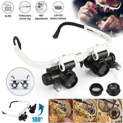 LED Headband Magnifier – Hands-Free Tool for Crafts & Jewelry