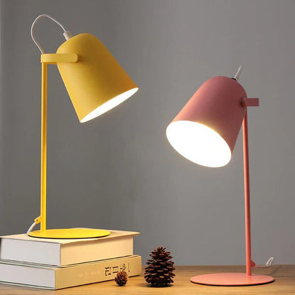 Creative Iron Pail Desk Lamp With Pastel Macaron Colors
