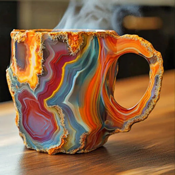 Heat Resistant Stylish Mineral Crystal Mugs For Coffee And Tea